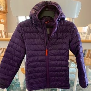 Girls lightweight hooded puffer coat